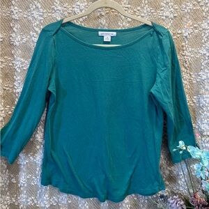 Liz Claiborne Women's Long Sleeve Green Tee